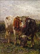 johan, Bull and cow in the floodplains at Oosterbeek